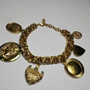 Camrose & Kross Jackie Kennecy Gold Tone Charm Bracelet